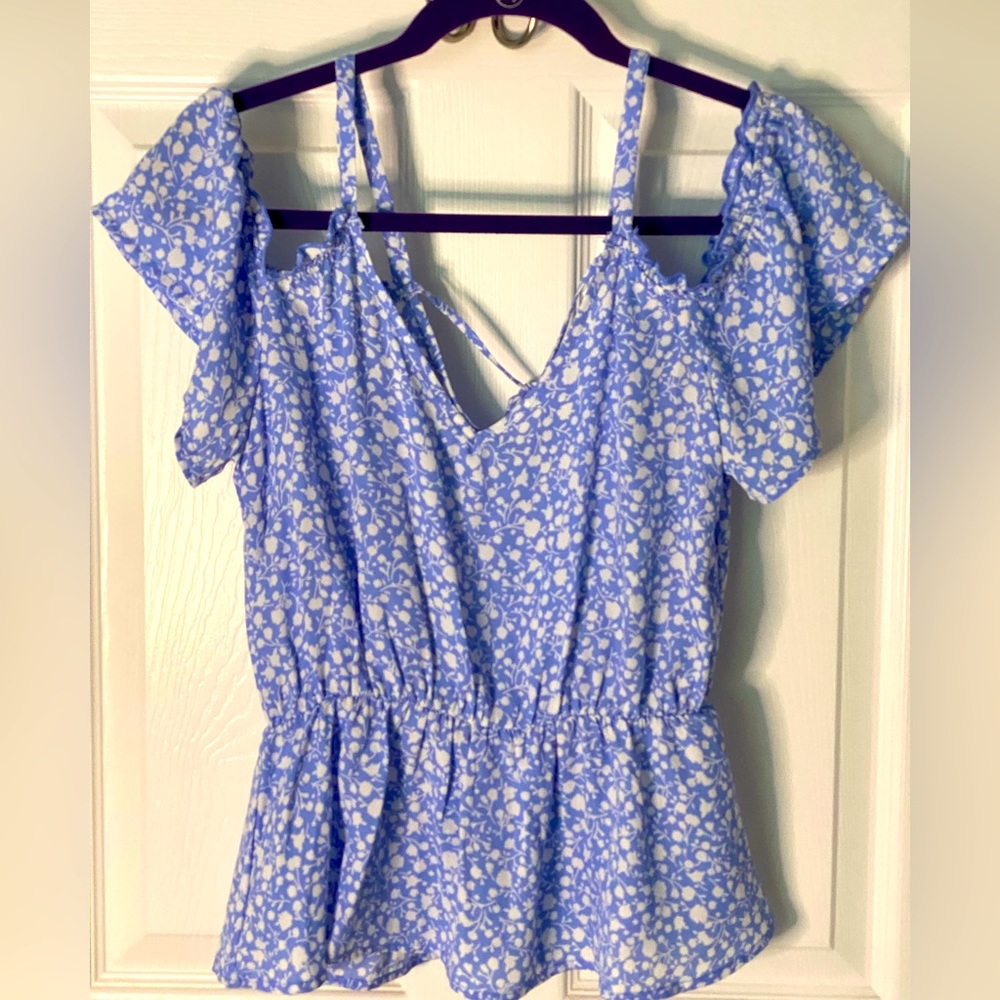 Blue and white summer top